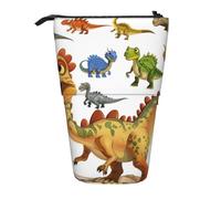 KCGSDEGV Cartoon Dinosaur Images Prints Standing Expandable Pencil Case Organiser for School Pens, Makeup & Travel for Students & Artists