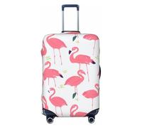 KCGSDEGV Cartoon Flamingo Pattern Prints Elastic Luggage Cover with Invisible Zippers - Universal Suitcase Protector for Travel, Business Trips, S(18-21inch Suitcase)