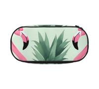 KCGSDEGV Cartoon Flamingo Pineapples Prints Pencil Case Stationery Organizer Pen Pouch Bag Makeup Bag for Travel School Work