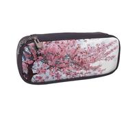 KCGSDEGV Cherry Blossoms Tree Printed Pen Pencil Cases for Students Girls Boys, Cute Leather Pencil Bag Pouch Holder Stationery Organizer for Kids Men Women