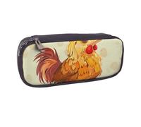 KCGSDEGV Chicken Chick Printed Pen Pencil Cases for Students Girls Boys, Cute Leather Pencil Bag Pouch Holder Stationery Organizer for Kids Men Women