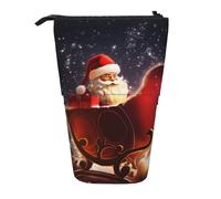 KCGSDEGV Christmas Magic Prints Standing Expandable Pencil Case Organiser for School Pens, Makeup & Travel for Students & Artists