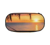 KCGSDEGV Coconut Beach Sunset Hammock Prints Pencil Case Stationery Organizer Pen Pouch Bag Makeup Bag for Travel School Work