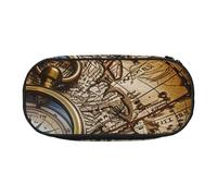 KCGSDEGV Compass and Old Nautical Charts Prints Pencil Case Stationery Organizer Pen Pouch Bag Makeup Bag for Travel School Work