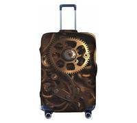 KCGSDEGV Cool Steampunk Gears Prints Elastic Luggage Cover with Invisible Zippers - Universal Suitcase Protector for Travel, Business Trips, M(22-24inch Suitcase)