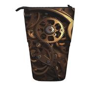 KCGSDEGV Cool Steampunk Gears Prints Standing Expandable Pencil Case Organiser for School Pens, Makeup & Travel for Students & Artists