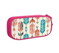 KCGSDEGV Coral and Teal Arrows Printed Pen Pencil Cases for School Girls Boys, Large Capacity Cute Pencil Bag Holder Stationery Organizer Box,Pink