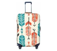 KCGSDEGV Coral and Teal Arrows Prints Elastic Luggage Cover with Invisible Zippers - Universal Suitcase Protector for Travel, Business Trips, L(25-28inch Suitcase)
