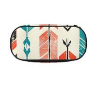 KCGSDEGV Coral and Teal Arrows Prints Pencil Case Stationery Organizer Pen Pouch Bag Makeup Bag for Travel School Work