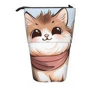 KCGSDEGV Cute Cartoon Cat Prints Standing Expandable Pencil Case Organiser for School Pens, Makeup & Travel for Students & Artists