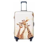 KCGSDEGV Cute Cartoon Funny Giraffes Prints Elastic Luggage Cover with Invisible Zippers - Universal Suitcase Protector for Travel, Business Trips, M(22-24inch Suitcase)