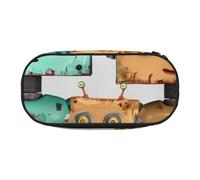 KCGSDEGV Cute Cartoon Robots Prints Pencil Case Stationery Organizer Pen Pouch Bag Makeup Bag for Travel School Work