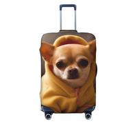 KCGSDEGV Cute Depressed Chihuahua Prints Elastic Luggage Cover with Invisible Zippers - Universal Suitcase Protector for Travel, Business Trips, XL(29-32inch Suitcase)