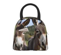 KCGSDEGV Cute Donkeys Printed Lunch Bag for Men Women Reusable Lunch Bento Box Insulated Lunch Cooler Tote Bags for Work School Picnic