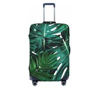 KCGSDEGV Cute Green Palm Leaves Prints Elastic Luggage Cover with Invisible Zippers - Universal Suitcase Protector for Travel, Business Trips, XL(29-32inch Suitcase)