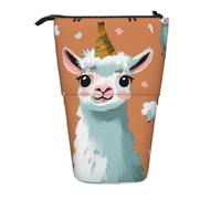 KCGSDEGV Cute Llama Prints Standing Expandable Pencil Case Organiser for School Pens, Makeup & Travel for Students & Artists