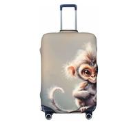 KCGSDEGV Cute Monkey Art Prints Elastic Luggage Cover with Invisible Zippers - Universal Suitcase Protector for Travel, Business Trips, M(22-24inch Suitcase)
