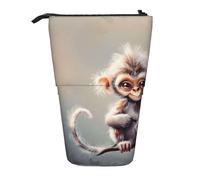 KCGSDEGV Cute Monkey Art Prints Standing Expandable Pencil Case Organiser for School Pens, Makeup & Travel for Students & Artists