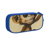 KCGSDEGV Cute Monkey Print Printed Pen Pencil Cases for School Girls Boys, Large Capacity Cute Pencil Bag Holder Stationery Organizer Box,Blue