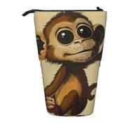 KCGSDEGV Cute Monkey Print Prints Standing Expandable Pencil Case Organiser for School Pens, Makeup & Travel for Students & Artists