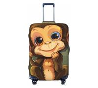 KCGSDEGV Cute Monkey Prints Elastic Luggage Cover with Invisible Zippers - Universal Suitcase Protector for Travel, Business Trips, XL(29-32inch Suitcase)