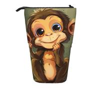 KCGSDEGV Cute Monkey Prints Standing Expandable Pencil Case Organiser for School Pens, Makeup & Travel for Students & Artists