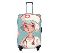 KCGSDEGV Cute Nurse Prints Elastic Luggage Cover with Invisible Zippers - Universal Suitcase Protector for Travel, Business Trips, L(25-28inch Suitcase)