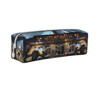 KCGSDEGV Cute Pencil Case with Airplane Cockpit Printed Leather Pencil Pouch Pen Bag Holder School Stationery Organizer Pencil Box