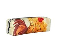 KCGSDEGV Cute Pencil Case with Chicken Chick Printed Leather Pencil Pouch Pen Bag Holder School Stationery Organizer Pencil Box