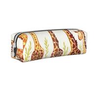 KCGSDEGV Cute Pencil Case with Cute Wild Cartoon Giraffes Printed Leather Pencil Pouch Pen Bag Holder School Stationery Organizer Pencil Box