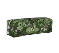 KCGSDEGV Cute Pencil Case with Green Army Digital Camouflage Print Printed Leather Pencil Pouch Pen Bag Holder School Stationery Organizer Pencil Box