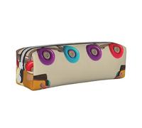 KCGSDEGV Cute Pencil Case with Retro Colorful Roller Skates Printed Leather Pencil Pouch Pen Bag Holder School Stationery Organizer Pencil Box