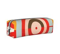 KCGSDEGV Cute Pencil Case with Vector Design Target Printed Leather Pencil Pouch Pen Bag Holder School Stationery Organizer Pencil Box