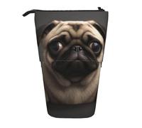 KCGSDEGV Cute Pretty Pug Dog Prints Standing Expandable Pencil Case Organiser for School Pens, Makeup & Travel for Students & Artists