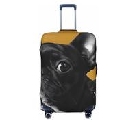 KCGSDEGV Cute Pug Prints Elastic Luggage Cover with Invisible Zippers - Universal Suitcase Protector for Travel, Business Trips, S(18-21inch Suitcase)