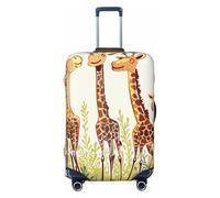 KCGSDEGV Cute Wild Cartoon Giraffes Prints Elastic Luggage Cover with Invisible Zippers - Universal Suitcase Protector for Travel, Business Trips, XL(29-32inch Suitcase)