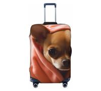 KCGSDEGV Depressed Chihuahua Prints Elastic Luggage Cover with Invisible Zippers - Universal Suitcase Protector for Travel, Business Trips, XL(29-32inch Suitcase)
