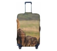 KCGSDEGV Elephant Family Prints Elastic Luggage Cover with Invisible Zippers - Universal Suitcase Protector for Travel, Business Trips, XL(29-32inch Suitcase)