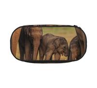 KCGSDEGV Elephant Family Prints Pencil Case Stationery Organizer Pen Pouch Bag Makeup Bag for Travel School Work