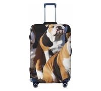 KCGSDEGV English Bulldogs Prints Elastic Luggage Cover with Invisible Zippers - Universal Suitcase Protector for Travel, Business Trips, S(18-21inch Suitcase)