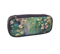 KCGSDEGV Floral Ivy Blossoms Tree Printed Pen Pencil Cases for Students Girls Boys, Cute Leather Pencil Bag Pouch Holder Stationery Organizer for Kids Men Women