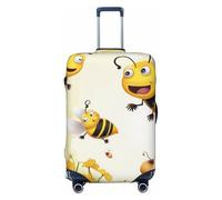 KCGSDEGV Flying Bees Honey Prints Elastic Luggage Cover with Invisible Zippers - Universal Suitcase Protector for Travel, Business Trips, S(18-21inch Suitcase)