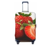 KCGSDEGV Fresh Strawberry Prints Elastic Luggage Cover with Invisible Zippers - Universal Suitcase Protector for Travel, Business Trips, L(25-28inch Suitcase)