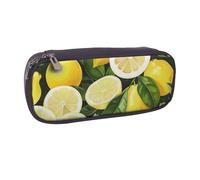 KCGSDEGV Fresh Tropical Lemons Printed Pen Pencil Cases for Students Girls Boys, Cute Leather Pencil Bag Pouch Holder Stationery Organizer for Kids Men Women