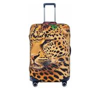 KCGSDEGV Fun Leopard Print Prints Elastic Luggage Cover with Invisible Zippers - Universal Suitcase Protector for Travel, Business Trips, S(18-21inch Suitcase)