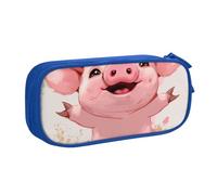 KCGSDEGV Funny Farm Animals Printed Pen Pencil Cases for School Girls Boys, Large Capacity Cute Pencil Bag Holder Stationery Organizer Box,Blue