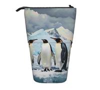 KCGSDEGV Funny Penguins Prints Standing Expandable Pencil Case Organiser for School Pens, Makeup & Travel for Students & Artists