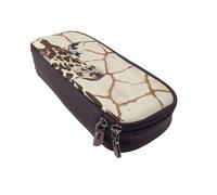 KCGSDEGV Giraffe Print Printed Pen Pencil Cases for Students Girls Boys, Cute Leather Pencil Bag Pouch Holder Stationery Organizer for School Work Travel