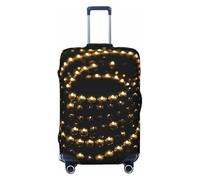 KCGSDEGV Gold Black Prints Elastic Luggage Cover with Invisible Zippers - Universal Suitcase Protector for Travel, Business Trips, M(22-24inch Suitcase)