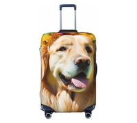 KCGSDEGV Golden Retriever Dog Prints Elastic Luggage Cover with Invisible Zippers - Universal Suitcase Protector for Travel, Business Trips, M(22-24inch Suitcase)
